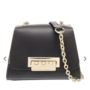 Zac POSEN Elegant Black Handbag with Gold Chain